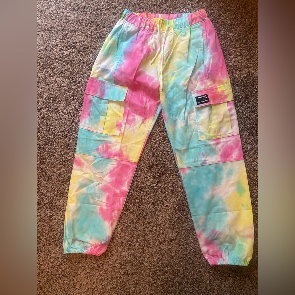 SANGTREE tie-dye cargo pants women